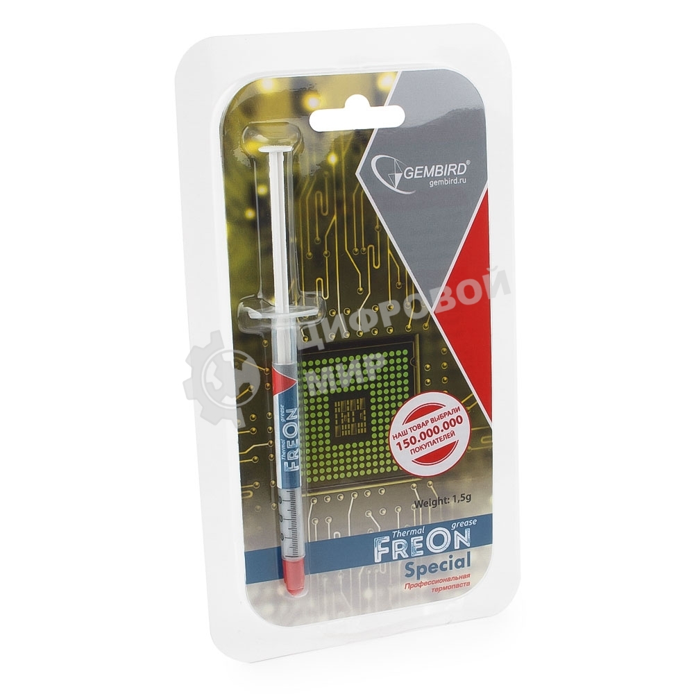 Термопаста Gembird FreOn Special GF-11-1.5 для радиаторов, 1,5гр, шприц