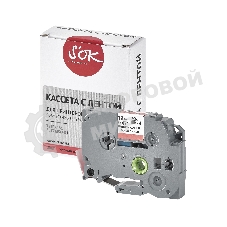 Кассета с лентой S'OK by Sakura Printing TZEFX431 для Brother, черный на красном, 12мм/8м, наклейка