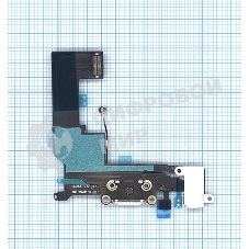 Шлейф разъема питания с аудио-разъемом для iPhone SE белый
