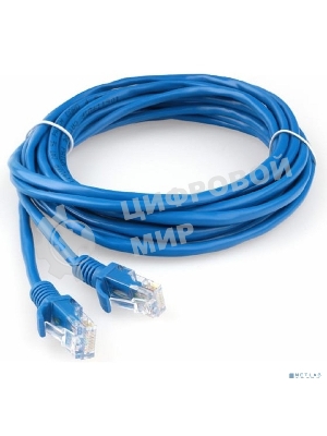 Патч-корд CCA light UTP Гарнизон PC-UTP-5e-5-B cat.5e, 5м, литой, многожильный синий