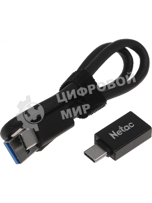 Внешний SSD Netac Z6S 240Gb USB 3.2 Gen 2 Type-C External SSD, R/W up to 550MB/480Mb/s,with USB-C to USB-A cable and USB-A to USB-C adapter