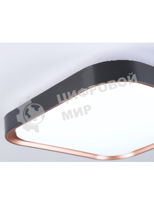 Потолочный светодиодный светильник Ambrella light FZ1271 BK/PGD черный/розовое золото 27W 5000K 350*350*60 (Без ПДУ)