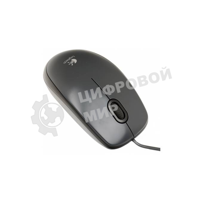 Мышь проводная Logitech M100/100R DARK/GREY (темно-серая/черная), 1000 dpi, USB, кнопки - 3