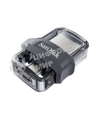 Флешка USB SanDisk Ultra Dual OTG (SDDD3-128G-G46), 128Gb, m3.0/USB 3.0, R/W 100/40, черный