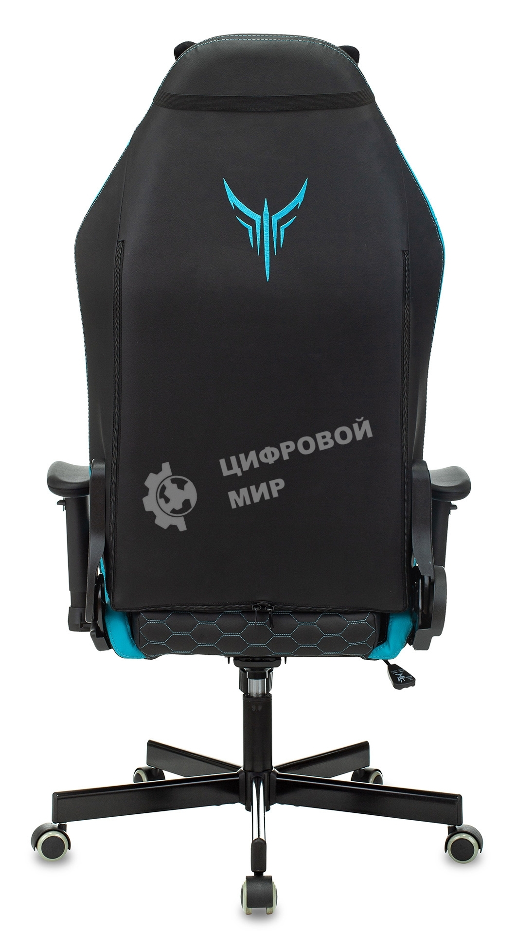 Кресло игровое Knight Neon черный/голубой соты эко.кожа с подголов. крестовина металл