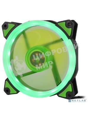 Вентилятор для корпуса Crown CMCF-12025S-1232 черный/зеленый, 120 мм, 1650 об/мин, 23 дБ, 3 pin