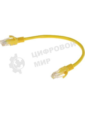 Патч-корд Premier PP12-0.25M/Y 1000Гбит/с UTP 4 пары cat.5E CCA molded 0.25м желтый RJ-45 (m)-RJ-45 (m)
