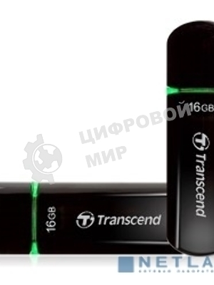 Флешка USB Transcend Jetflash 600 (TS16GJF600), 16Gb, USB 2.0, R/W 30/15, черный/зеленый