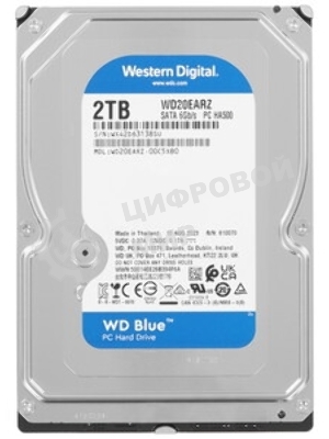 Жесткий диск WD SATA-III 2Tb WD20EARZ Desktop Blue (5400rpm) 64Mb 3.5