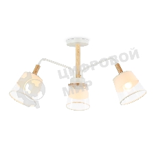 Светильник Ambrella light TR4737/3 WH/LW белый/светлое дерево E27/3 max 40W D760*350