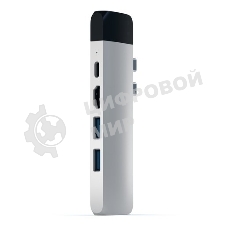 USB-концентратор Satechi Aluminum Pro Hub with Ethernet для 2016/2017 MacBook Pro 13” и 15”, серебряный.
