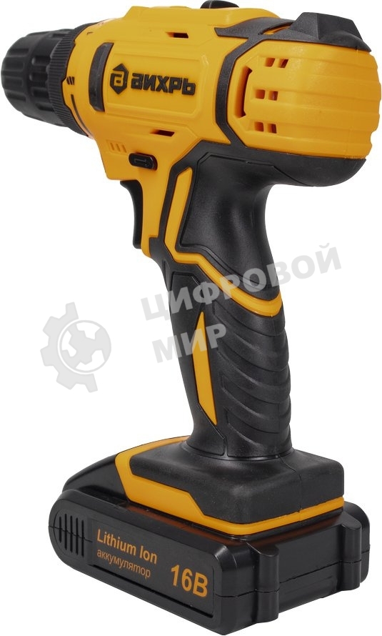 Дрель-шуруповерт аккумуляторная Вихрь ДА-16Л-2К 72/14/32, Аккумуляторная, 16В, 2 АКБ, Кейс