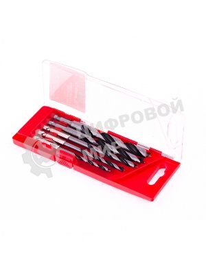 Набор сверл Matrix по дереву, 4-5-6-8-10 мм 5шт шестигран, хвостовик, пластиковый