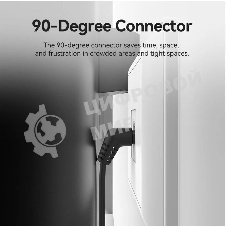 Патч-корд Vention прямой UTP cat.6a, RJ45 угол 90 - 3 м. черный