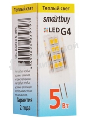 Светодиодная (LED) лампа Smartbuy-G4-2W/3000/G4