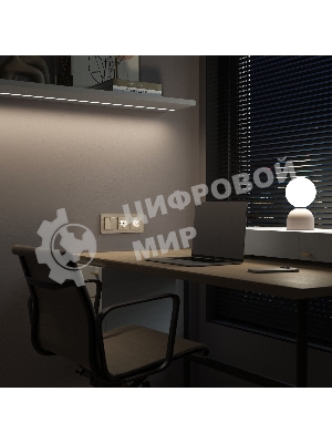 Розетка с подсветкой W (айвори матовый)