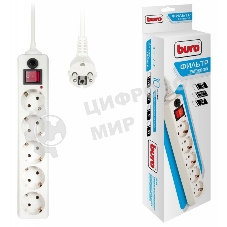 Сетевой фильтр Buro 500SH-5-W 5 м, 5 розеток, белый, коробка