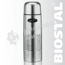 Термос BIOSTAL NB1000B 1 л, узкое горло, нерж., с крышкой-чашкой, чехол, пробка с кнопкой (в уп. 12 шт) &