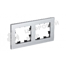 Рамка 2-м AtlasDesign Nature металл серебр. SchE ATN312102
