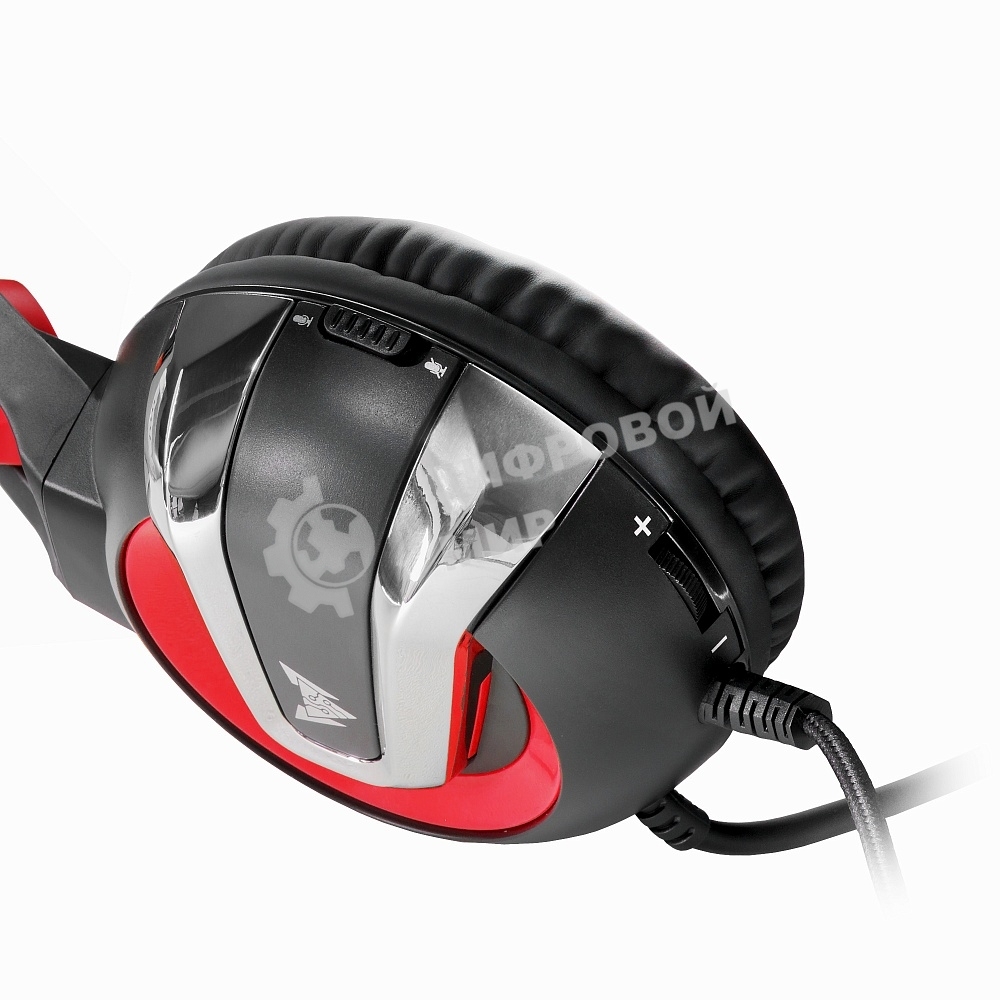 Гарнитура проводная игровая Crown CMGH-3000 черный/красный