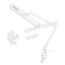 Лампа настольная бестеневая на струбцине Rexant ECO light, 324 SMD LED с диммером, теплый/холодный цвет свечения, белая