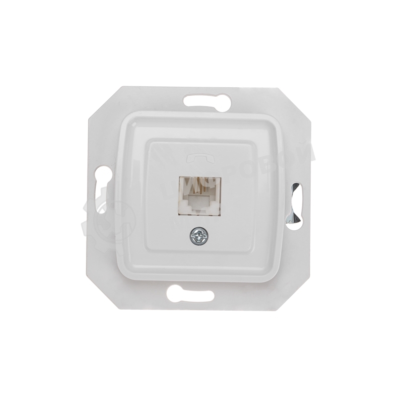 Розетка телефонная Kranz RJ11 DEA с/у мех. бел