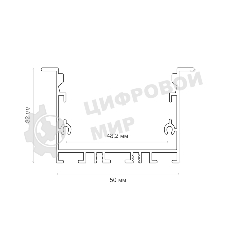 Комплект врезного алюминиевого профиля с рассеивателем Rexant 62х32 мм, 1 м