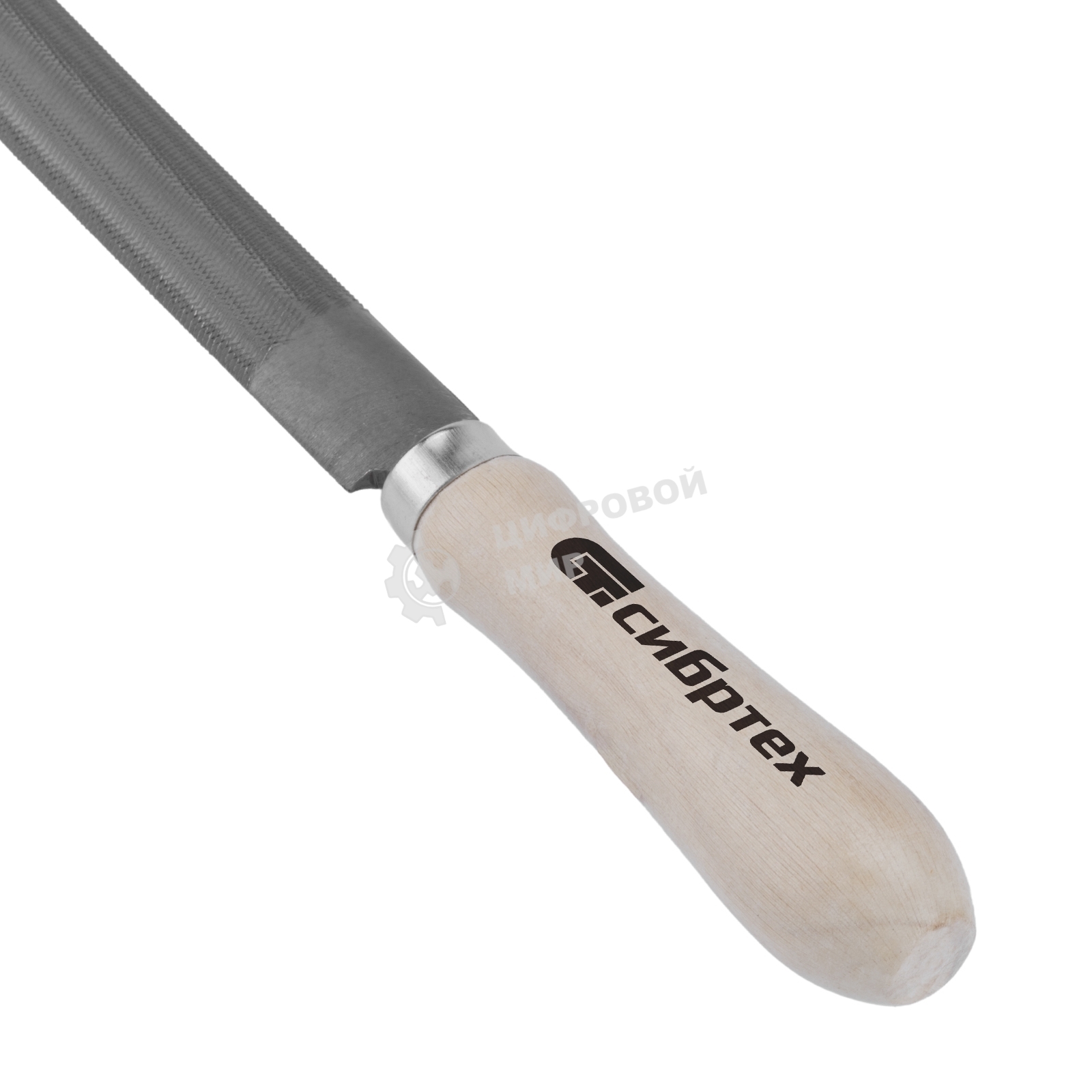 Напильник Сибртех, 200 мм, полукруглый, деревянная ручка