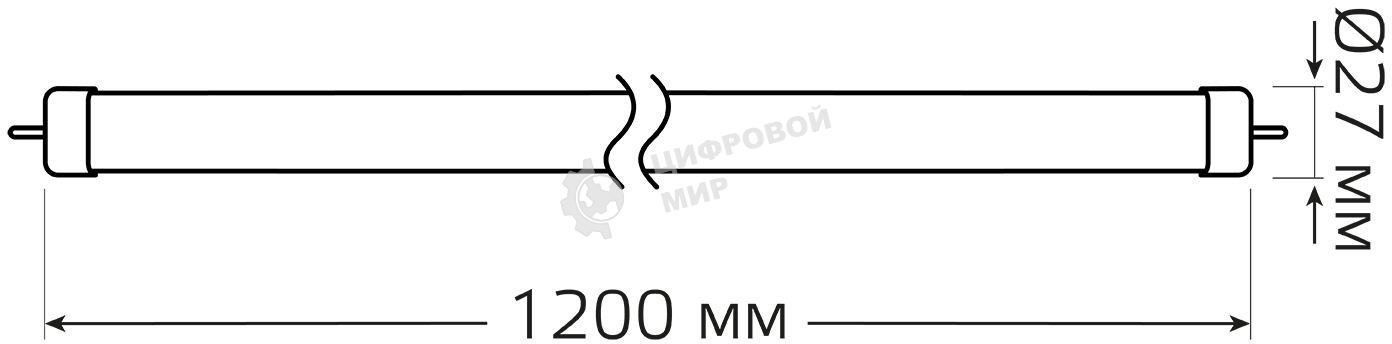 Лампа светодиодная Gauss Elementary T8 24Вт 4000К G13 2000лм 1200мм стекло