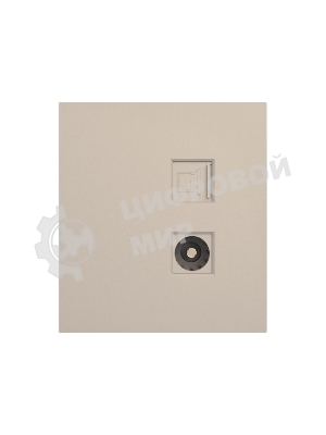 Розетка KRANZ STRONG компьютерная RJ45 кат6 + TV с/у шелк