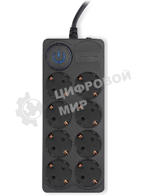 Сетевой фильтр Ippon BK-8-EU-5-16-B 5м (8 розеток) черный (коробка)