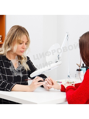 Лупа на струбцине Rexant, круглая, 5D, с подсветкой 108 LED, белая