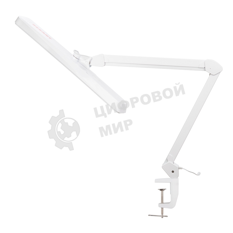 Лампа настольная бестеневая на струбцине Rexant ECO light, 324 SMD LED с диммером, теплый/холодный цвет свечения, белая