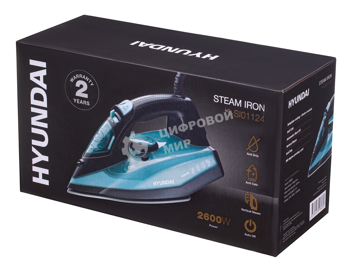 Утюг Hyundai H-SI01124 2600Вт черный/зеленый