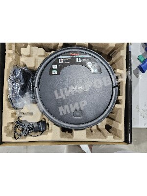 (Из ремонта, рабочий, гарантия 7 дней, потертости) Робот-пылесос Tefal RG7365WH черный, 2500 мАч Li-Ion, уборка суxая/влажная, пылесборник контейнер 0.44 л