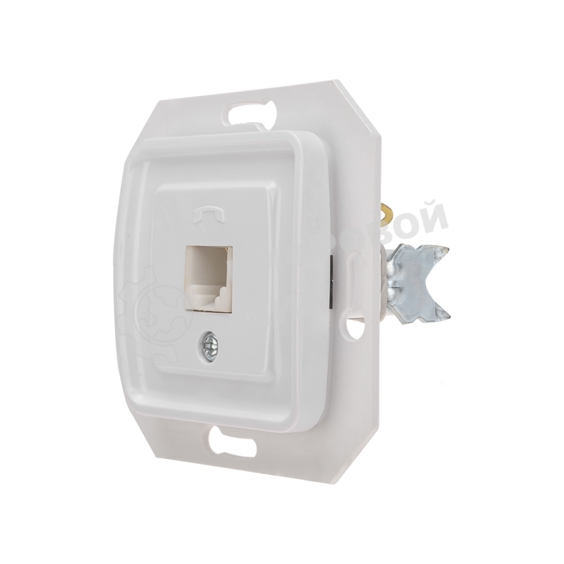 Розетка телефонная Kranz RJ11 DEA с/у мех. бел