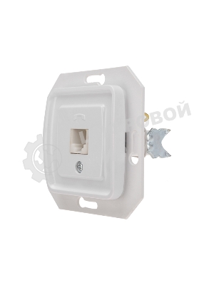 Розетка телефонная Kranz RJ11 DEA с/у мех. бел