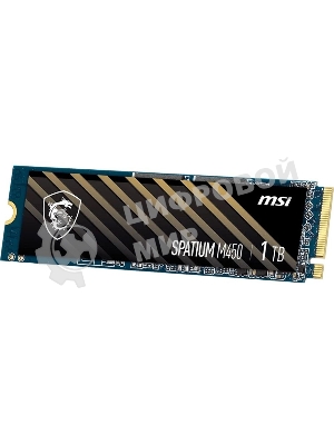 Накопитель SSD MSI SPATIUM M450, 1Tb, PCIe 4.0 x4, M.2 2280, NVMe, R/W 3400/2400
