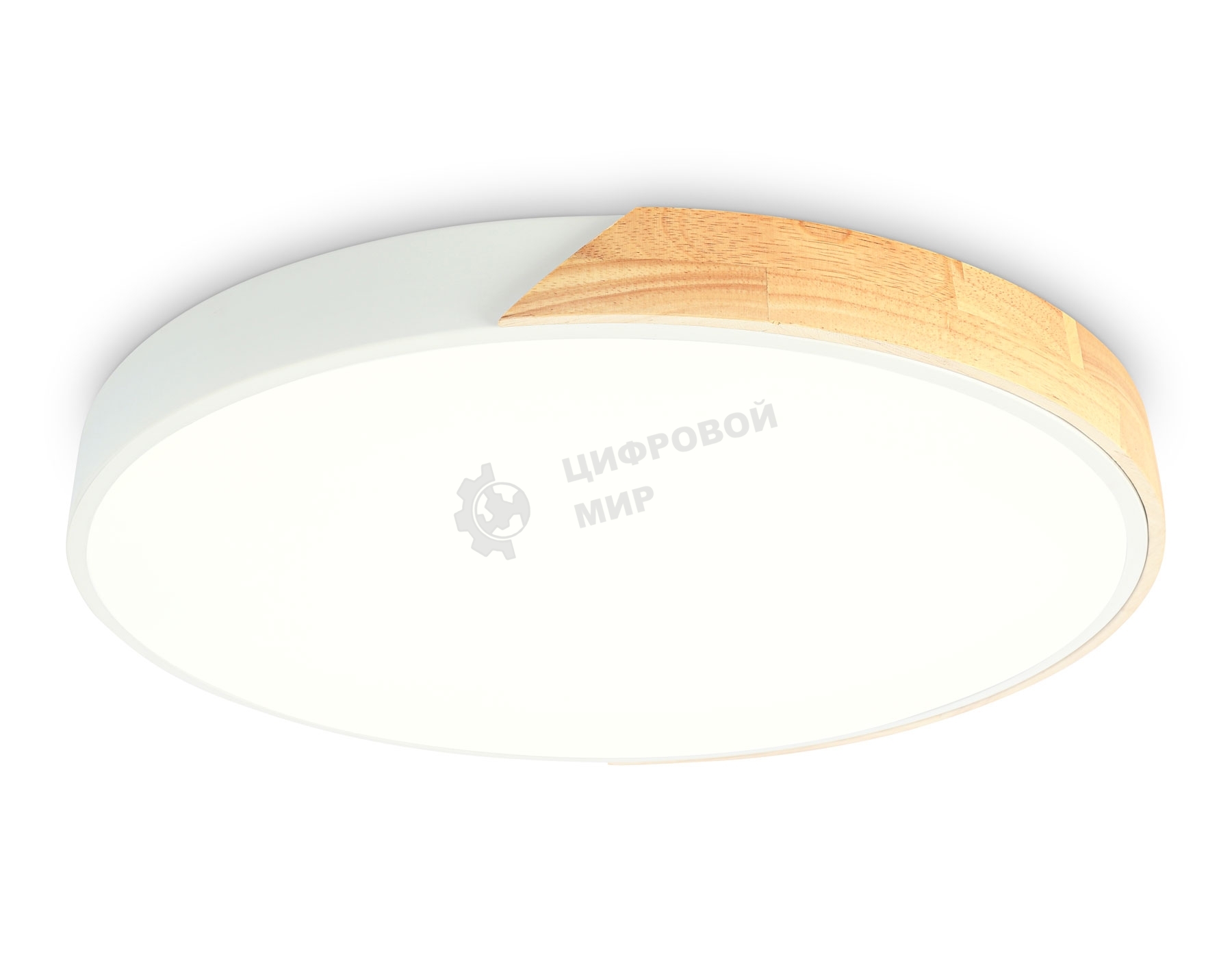 Потолочный светодиодный светильник Ambrella light FZ1300 WH/LW белый/светлое дерево 36W 5000K D400*50 (без ПДУ)
