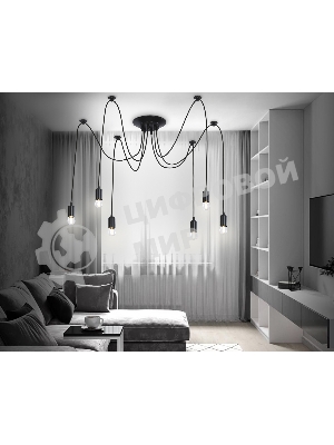 Светильник Ambrella light TR8178/6 BK черный E27 max 40W D630*910