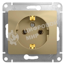 Механизм розетки 1-м СП Glossa 16А с заземл. титан SchE GSL000443