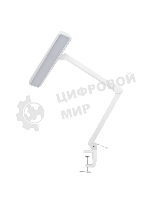 Лампа настольная бестеневая на струбцине Rexant ECO light, 324 SMD LED с диммером, теплый/холодный цвет свечения, белая