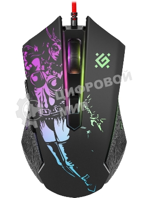 Мышь проводная Defender Sin'Sister GM-933 черный, 7200 dpi, USB, кнопки - 6