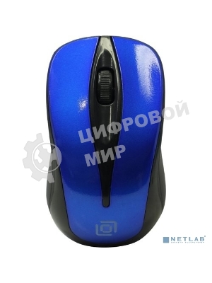 Мышь беспроводная Oklick 675MW черный/синий, 800 dpi, радиоканал, USB, кнопки - 3