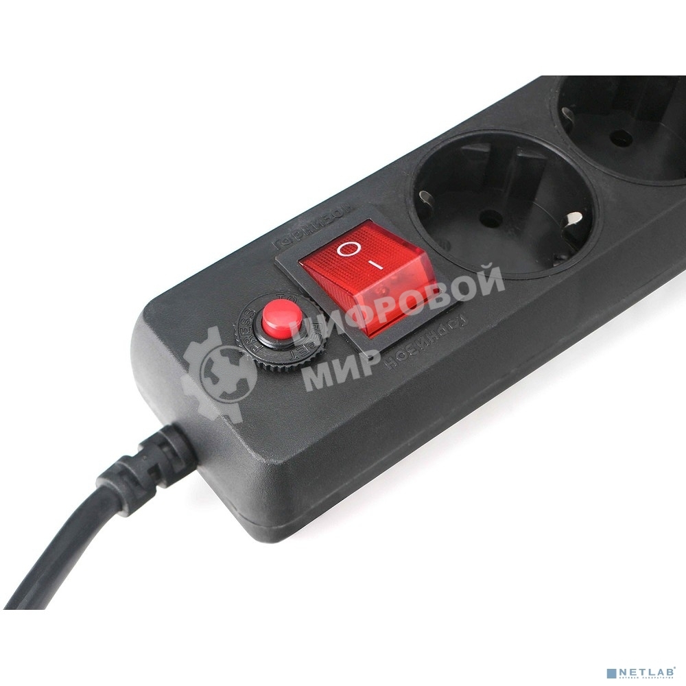 Сетевой фильтр Гарнизон EHLB-3 5р10А 5м черный