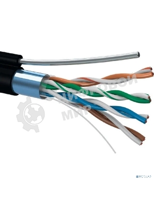 Кабель 5bites FS5525-305BPE-M FTP/SOLID/5E/24AWG/COPPER/PE/BLACK/OUTDOOR/MSGR/DRUM/305M