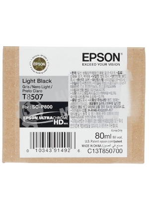 Картридж струйный Epson T8507 серый (80 мл) для SureColor SC-P800