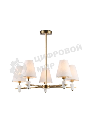 Люстра Ambrella light LH75044/5 BS/WH латунь/белый E14*5 max 40W D700*580