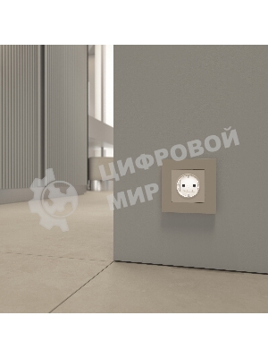 Розетка с подсветкой W (айвори матовый)