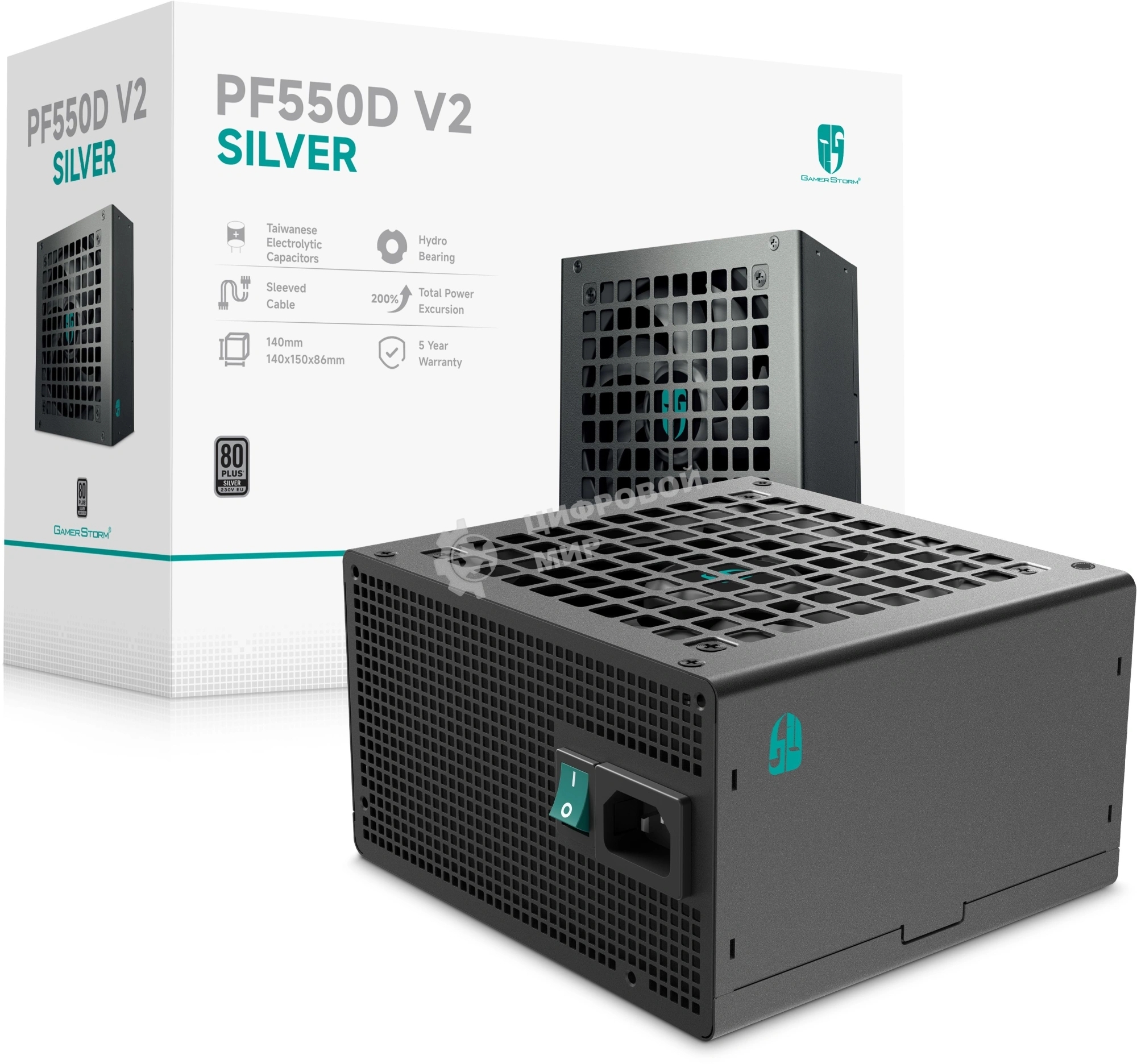 Блок питания Deepcool ATX 550W PF550D V2 80+ silver (20+4pin) APFC 120mm fan 3xSATA RTL